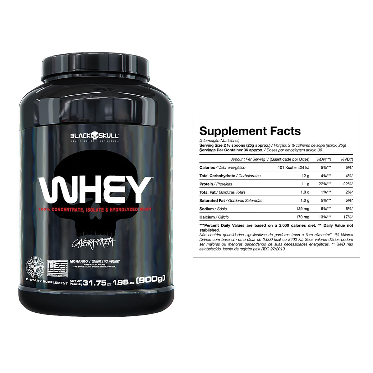 Kit whey + pré-treino bope + termogênico  - black skull