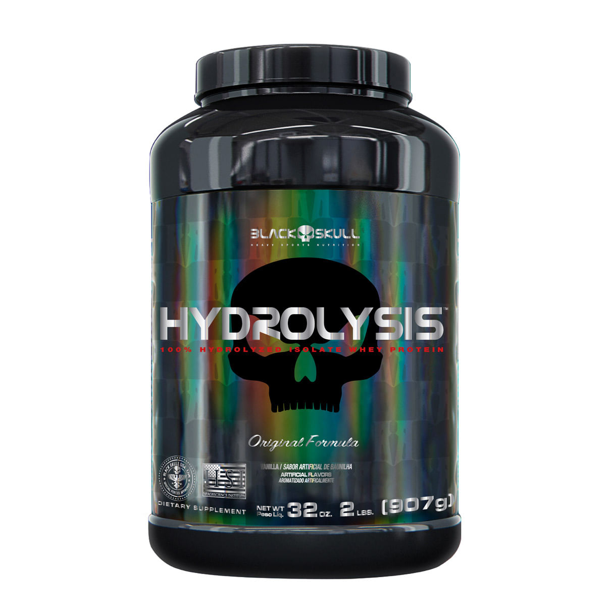 Hydrolysis (whey protein isolado hidrolisado) - 907g - black skull hydrolisys vanilla 2 lbs/907g
