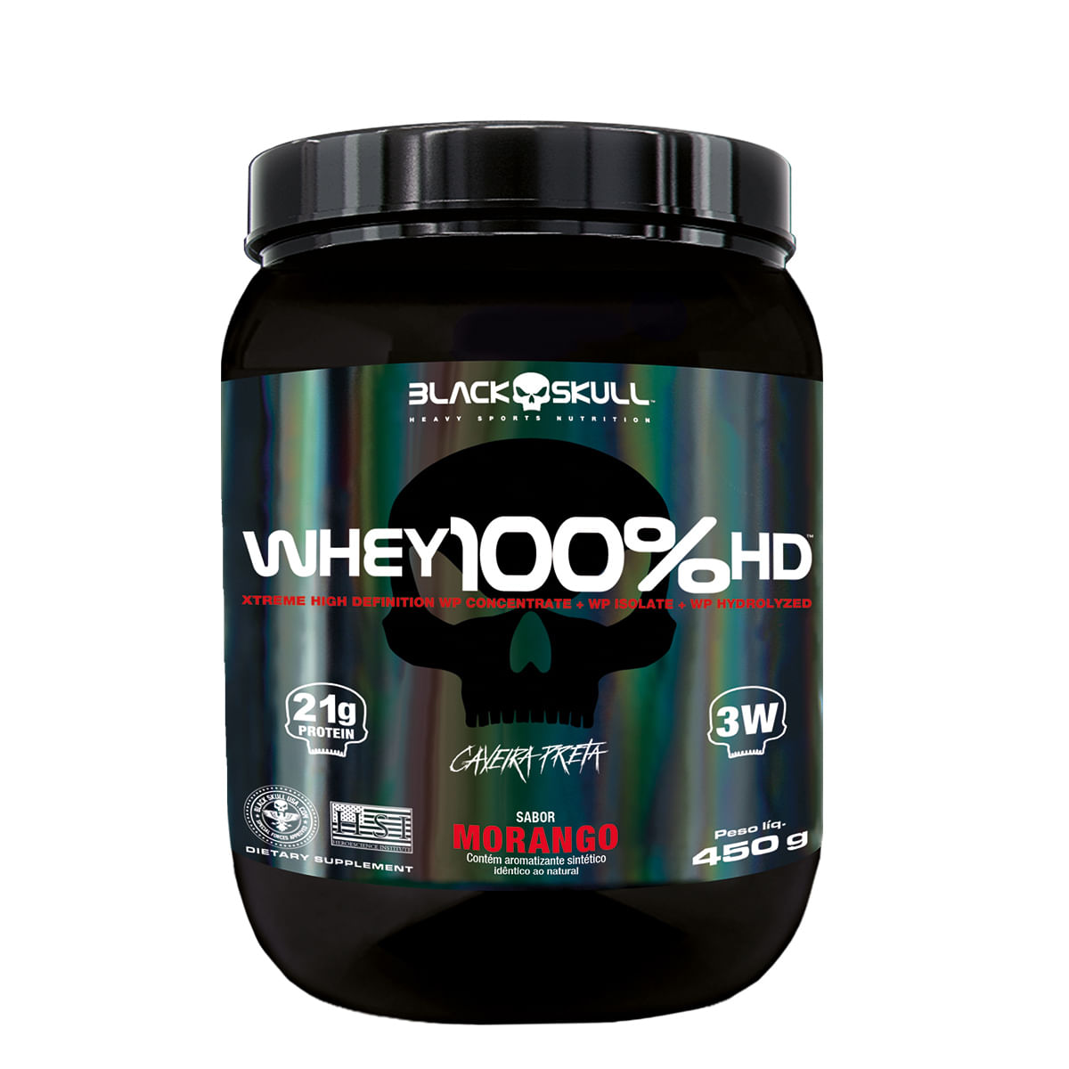 Whey 100% hd pote - 450g - black skull whey 100% hd pote 450g – morango