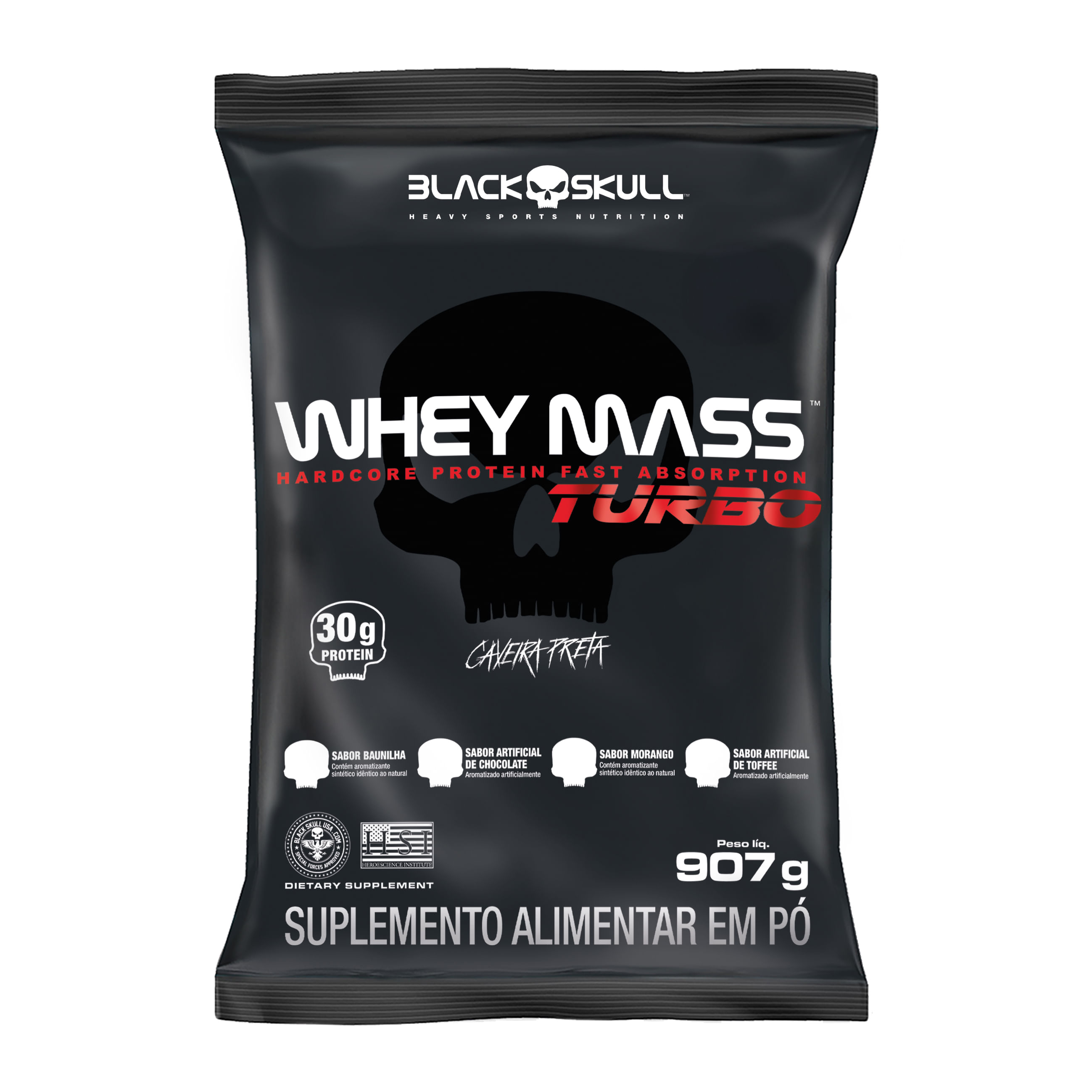 Whey mass turbo - 907g - black skull whey mass turbo chocolate 907g