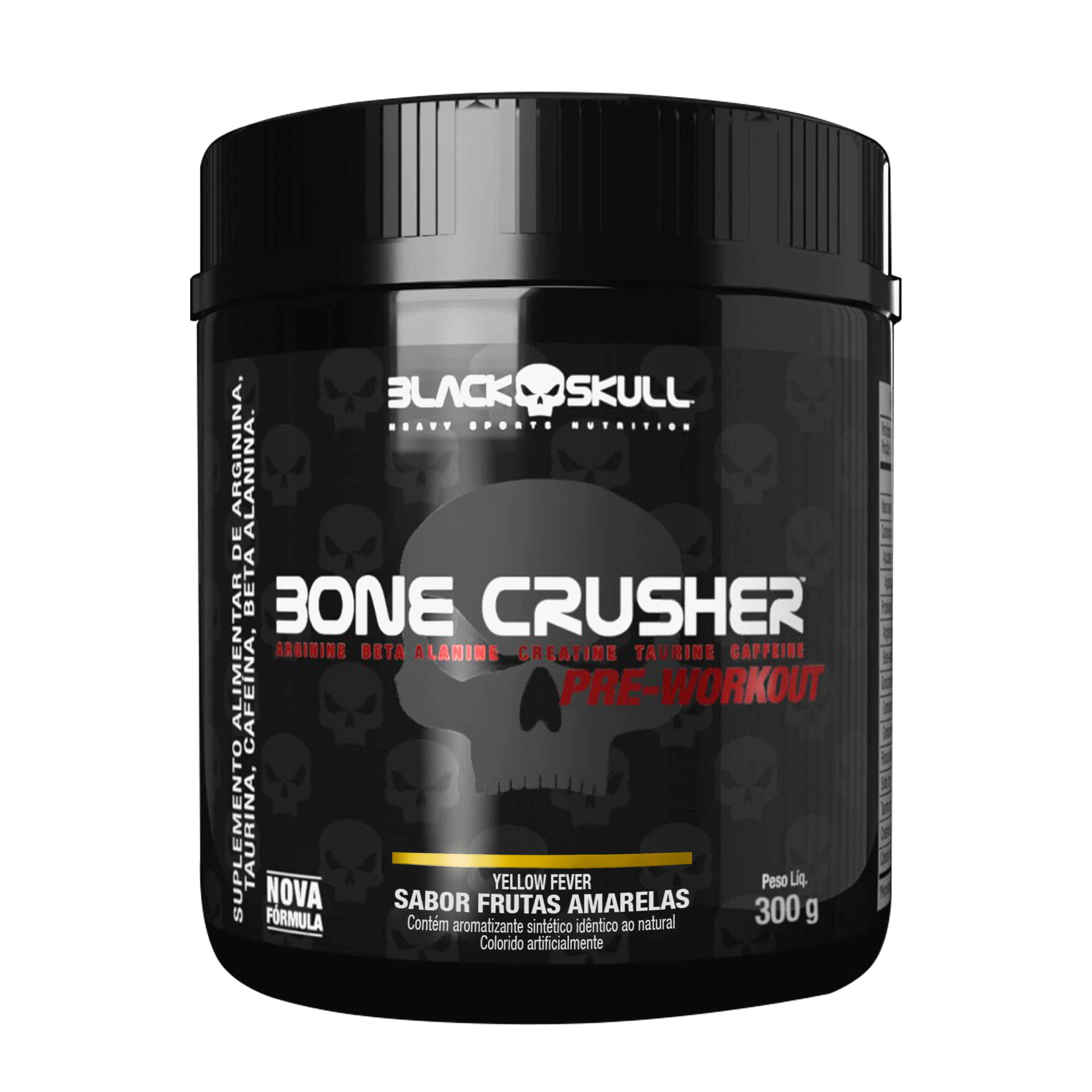 Pré-treino bone crusher (nova fórmula) - 300g - black skull bone crusher yellow fever (new) 300g