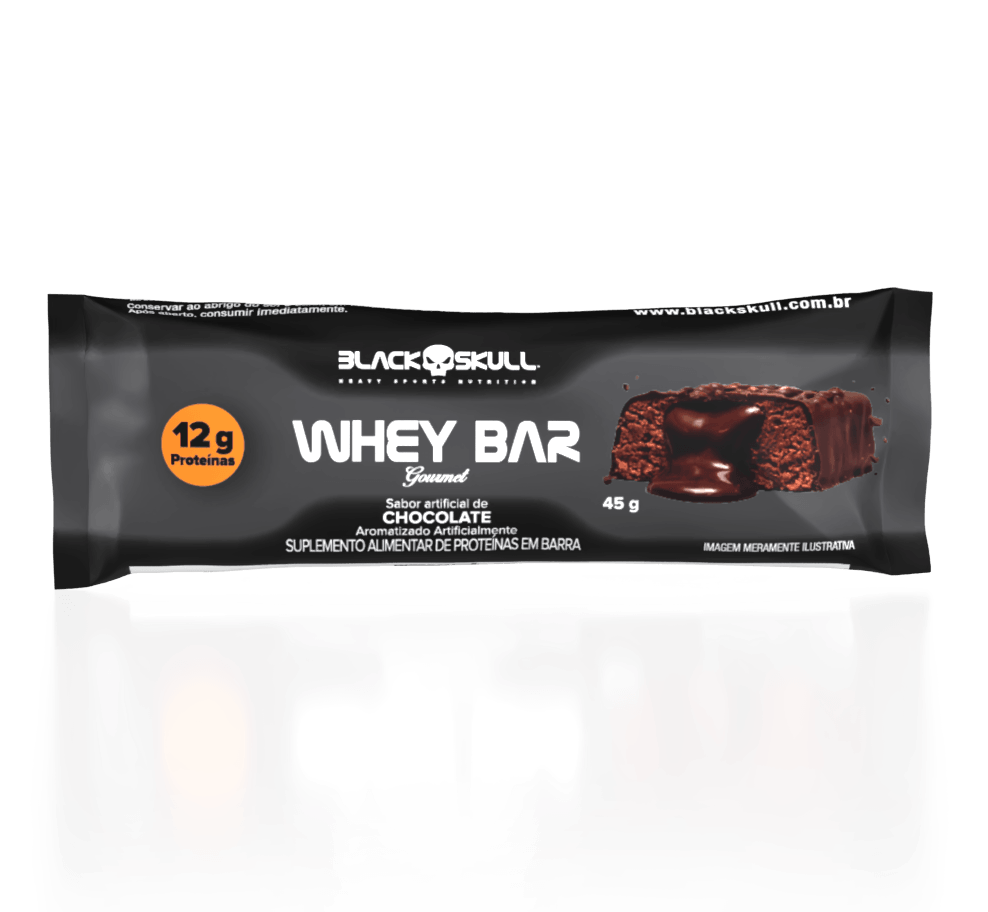 Barra de proteína whey bar gourmet zero - caixa 12 unidades - black skull barra de proteína whey bar gourmet zero – chocolate