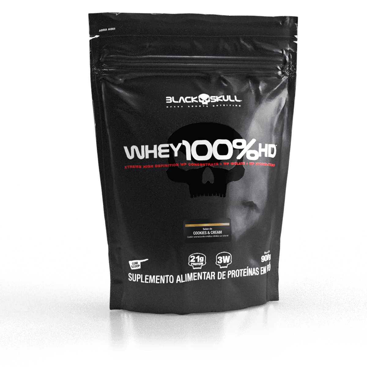 Whey 100% hd (wpc, wpi e wph) - refil 900g - black skull refil whey 100% hd cookies 900g