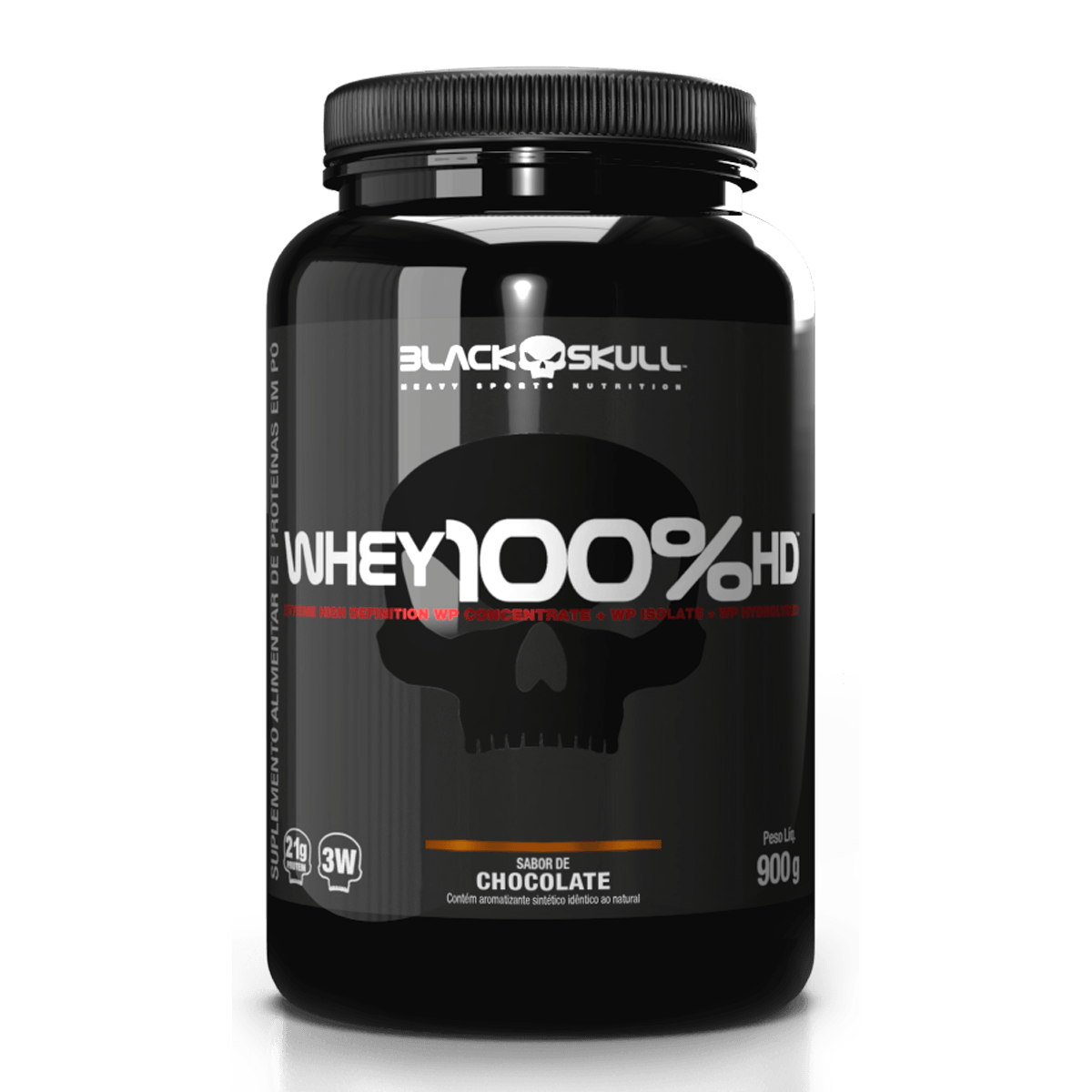 Whey 100% hd (wpc, wpi e wph) - 900g - black skull whey 100% hd chocolate 900g