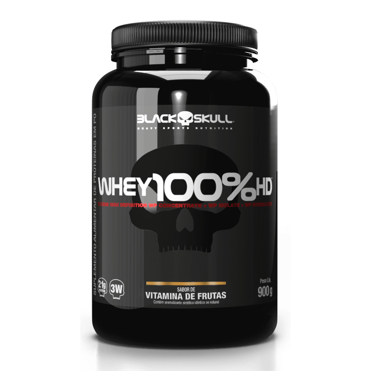 Whey 100% hd (wpc, wpi e wph) - 900g - black skull whey 100% hd vitamina de frutas 900g