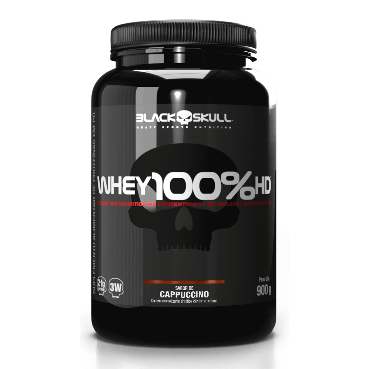 Whey 100% hd (wpc, wpi e wph) - 900g - black skull whey 100% hd capuccino 900g