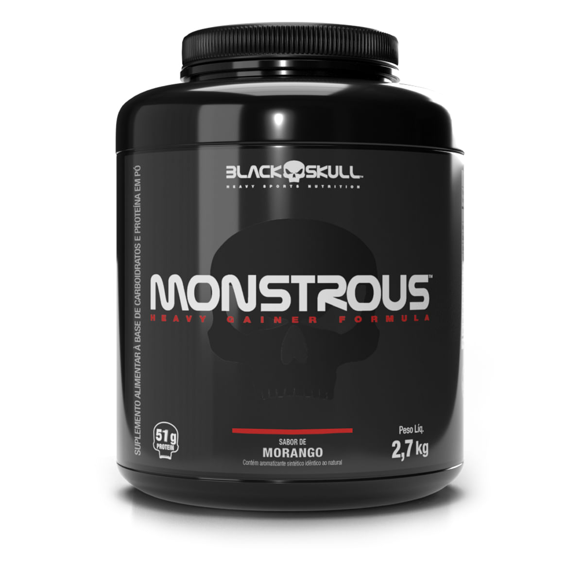 Hipercalórico monstrous - 6 lbs/2,7kg - black skull monstrous strawberry - 6 lbs/2,7kg