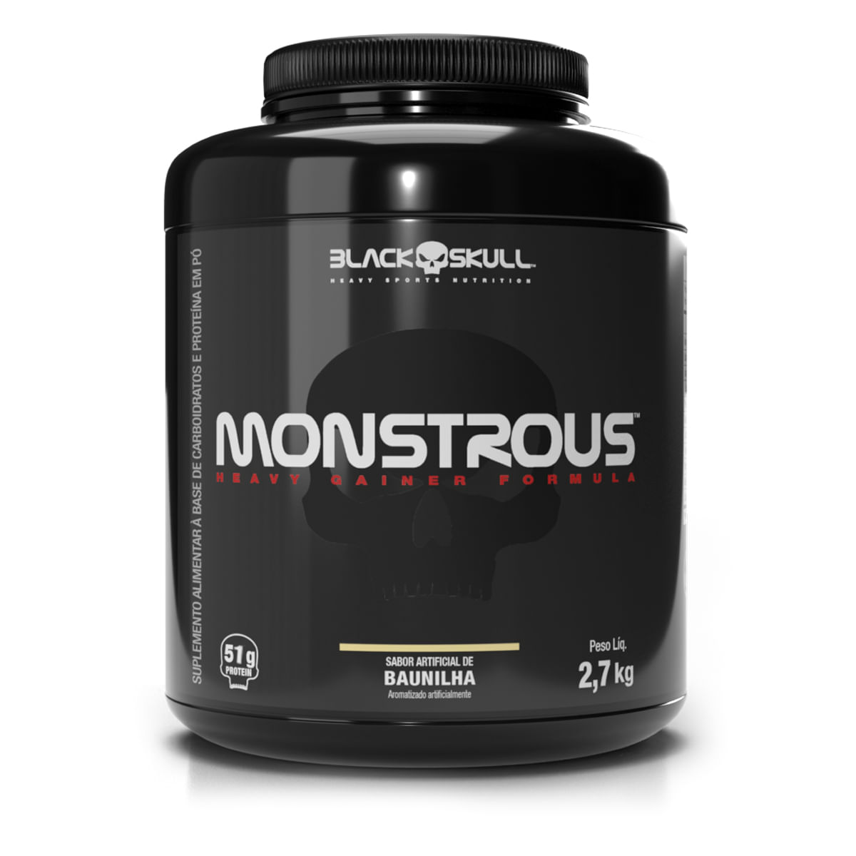 Hipercalórico monstrous - 6 lbs/2,7kg - black skull monstrous vanilla - 6 lbs/2,7kg