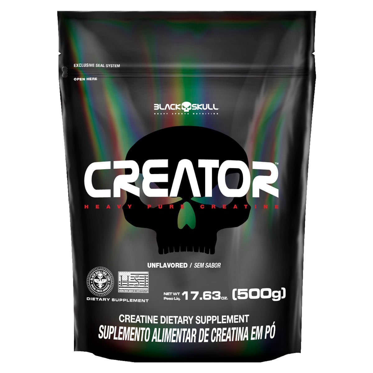 Creator - creatina monohidratada - refil 500g - black skull creator - creatina monohidratada - 500g refil