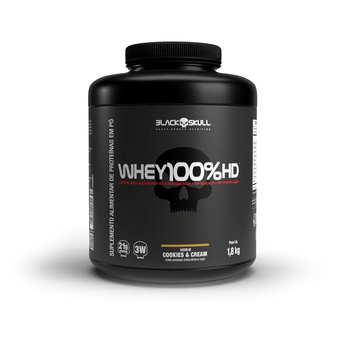 Whey 100% hd (wpc, wpi e wph) - 1,8kg - black skull whey 100% hd cookies & cream 1,8kg