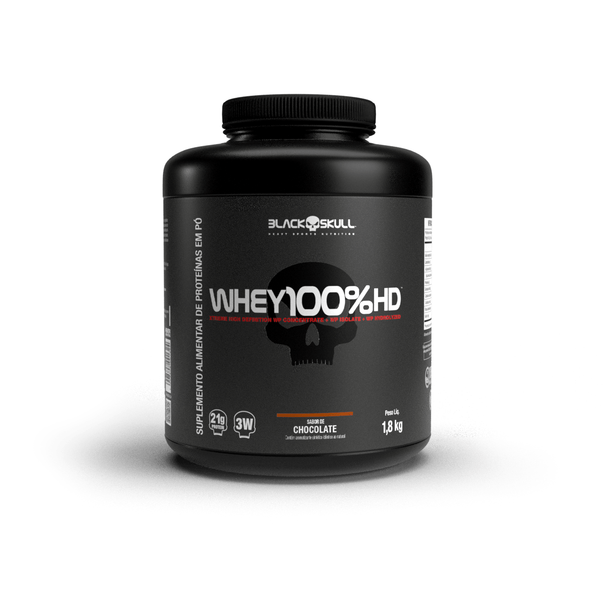 Whey 100% hd (wpc, wpi e wph) - 1,8kg - black skull whey 100% hd chocolate 1,8kg