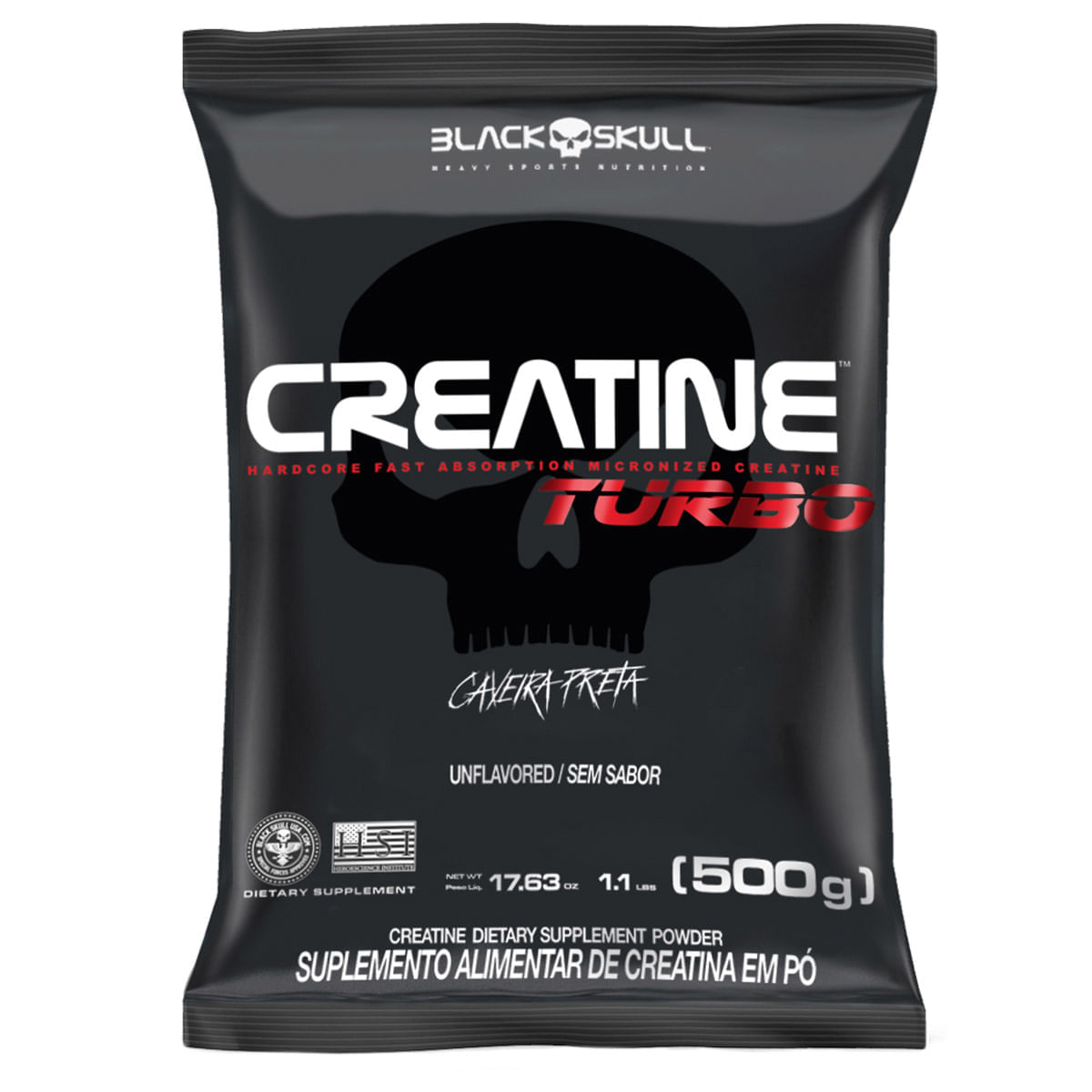 Creatine turbo - refil 500g - black skull