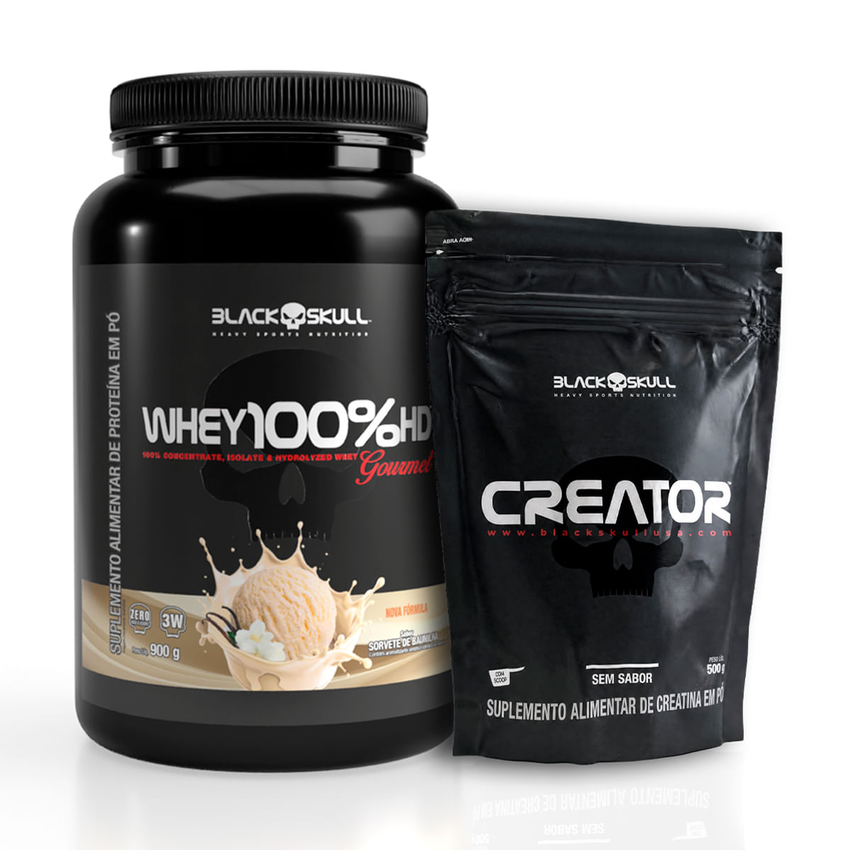 Combo whey gourmet baunilha 900g + creatina creator 500g